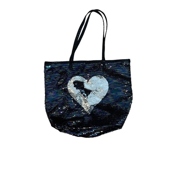 Multi-Colored Sequin Shoulder Bag w/ Silver Disappearing Heart Bag - Picture 3 of 16